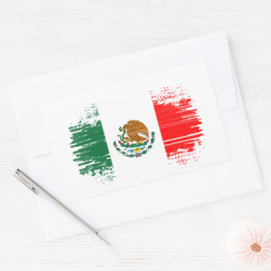 Sticker Rectangulaire Drapeau du Mexique