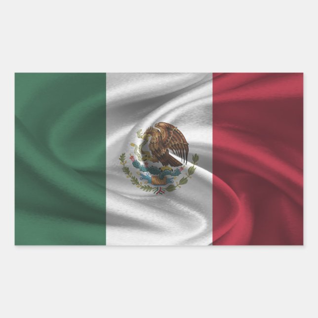 Sticker Rectangulaire Drapeau du Mexique (Devant)