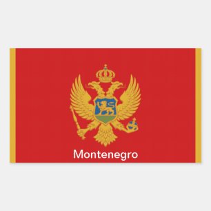 Sticker Rectangulaire Drapeau du Monténégro