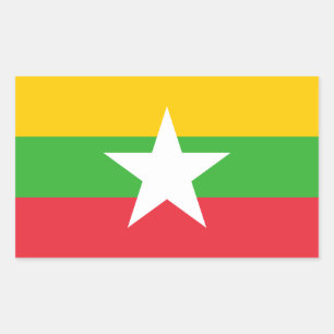 Sticker Rectangulaire Drapeau du Myanmar