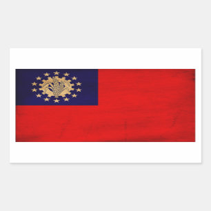 Sticker Rectangulaire Drapeau du Myanmar