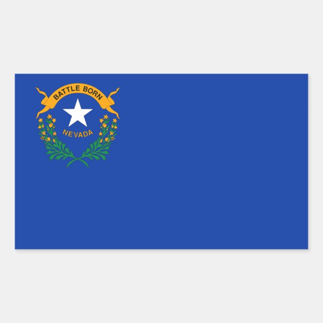 Sticker Rectangulaire Drapeau du Nevada, Drapeau du Nevada (Devant)