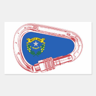 Sticker Rectangulaire Drapeau du Nevada Escalade carabiner