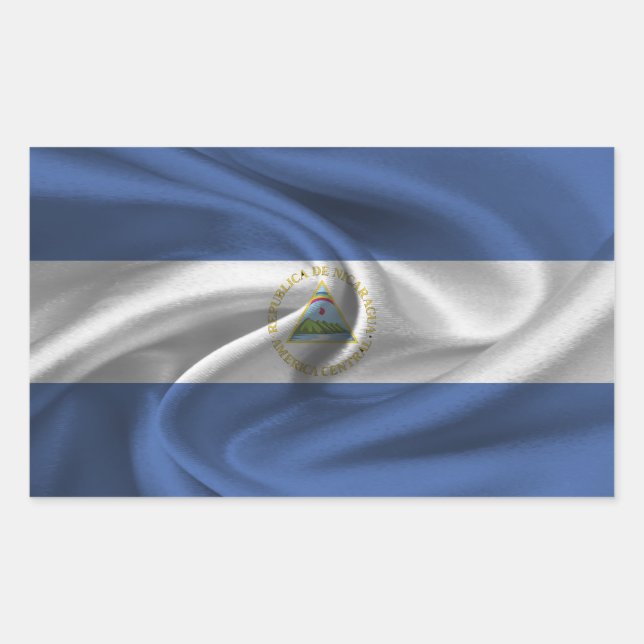 Sticker Rectangulaire Drapeau du Nicaragua (Devant)