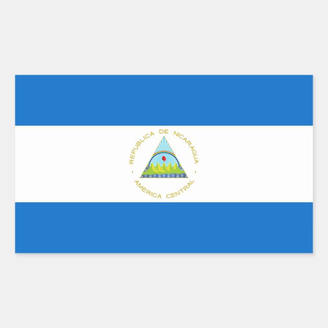 Sticker Rectangulaire Drapeau du Nicaragua (Devant)