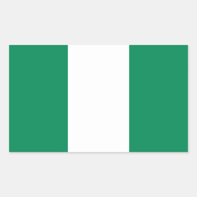 Sticker Rectangulaire Drapeau du Nigéria (Devant)
