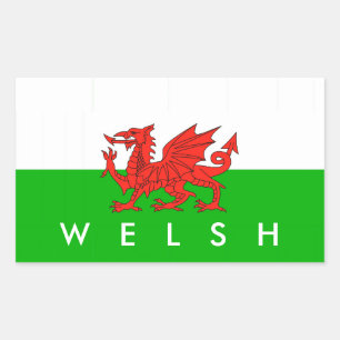 Sticker Rectangulaire drapeau du pays de galles symbole de la nation bri