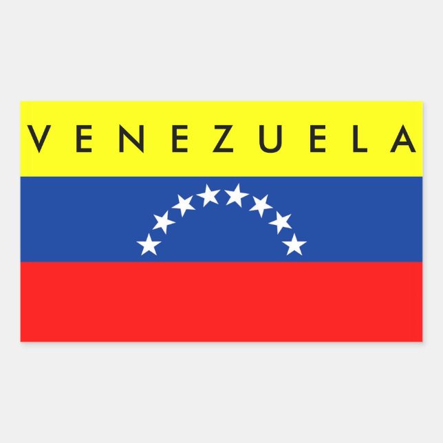 Sticker Rectangulaire drapeau du pays du venezuela symbole nom (Devant)