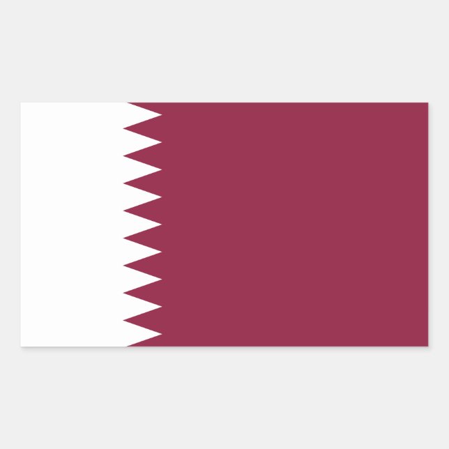Sticker Rectangulaire Drapeau du Qatar (Devant)