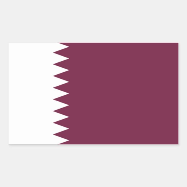 Sticker Rectangulaire Drapeau du Qatar (Devant)