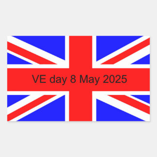 Sticker Rectangulaire Drapeau du Royaume-Uni VE jour 2025
