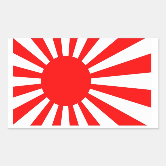 Sticker Rectangulaire Drapeau du soleil levant du Japon (Devant)