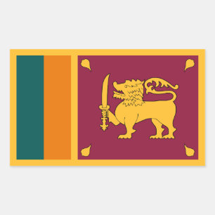 Sticker Rectangulaire Drapeau du Sri Lanka