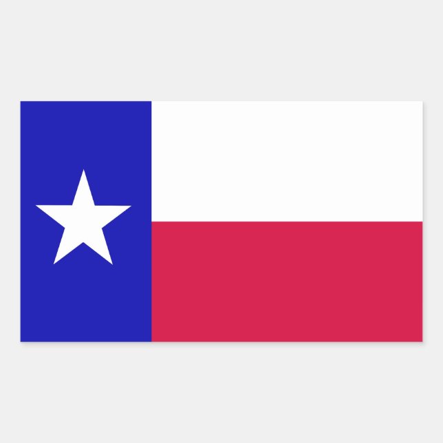 Sticker Rectangulaire Drapeau du Texas (Devant)