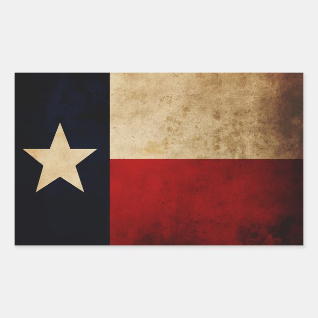 Sticker Rectangulaire Drapeau du Texas (Devant)