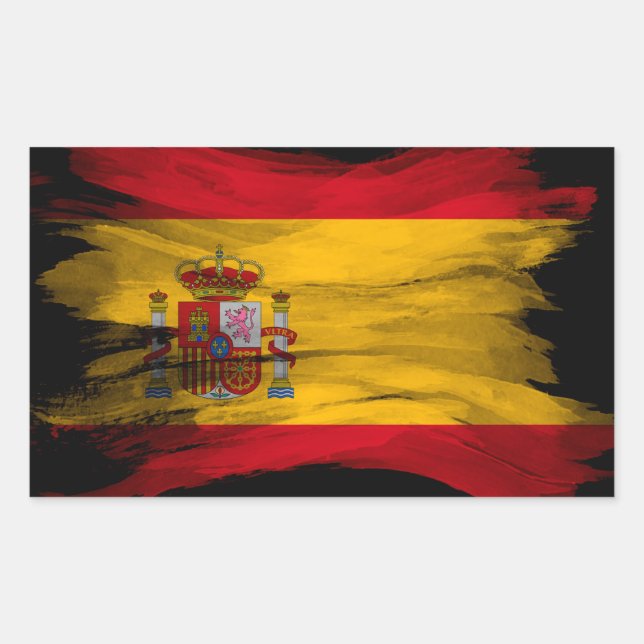 Sticker Rectangulaire Drapeau espagnol bracelet, drapeau national (Devant)
