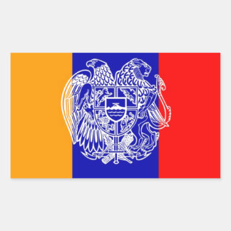 Sticker Rectangulaire Drapeau et armoiries arméniens