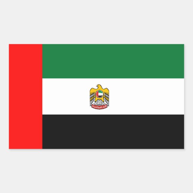 Sticker Rectangulaire Drapeau et emblème des Émirats arabes unis (Devant)