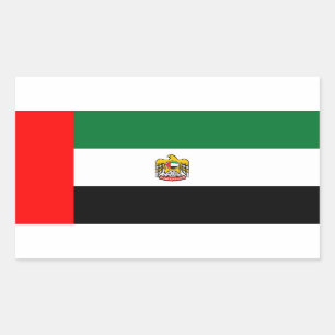 Sticker Rectangulaire Drapeau et emblème des Émirats arabes unis