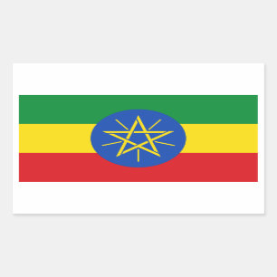 Sticker Rectangulaire Drapeau Éthiopie/Éthiopie