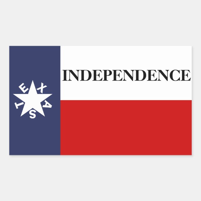 Sticker Rectangulaire Drapeau étoile solitaire de l'indépendance du Texa (Devant)