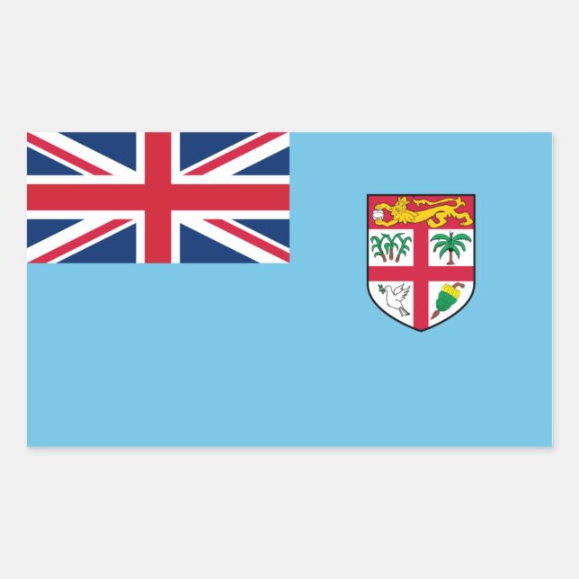 Sticker Rectangulaire Drapeau fidjien/fidjien (Devant)
