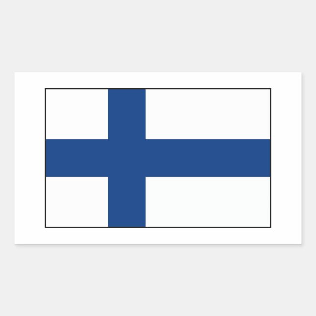Sticker Rectangulaire Drapeau finlandais (Devant)