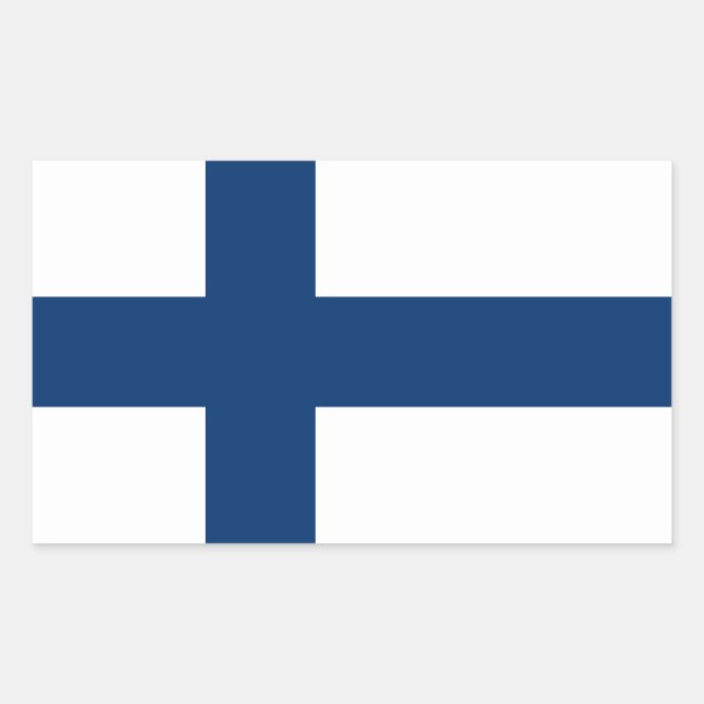 Sticker Rectangulaire Drapeau Finlande (Devant)