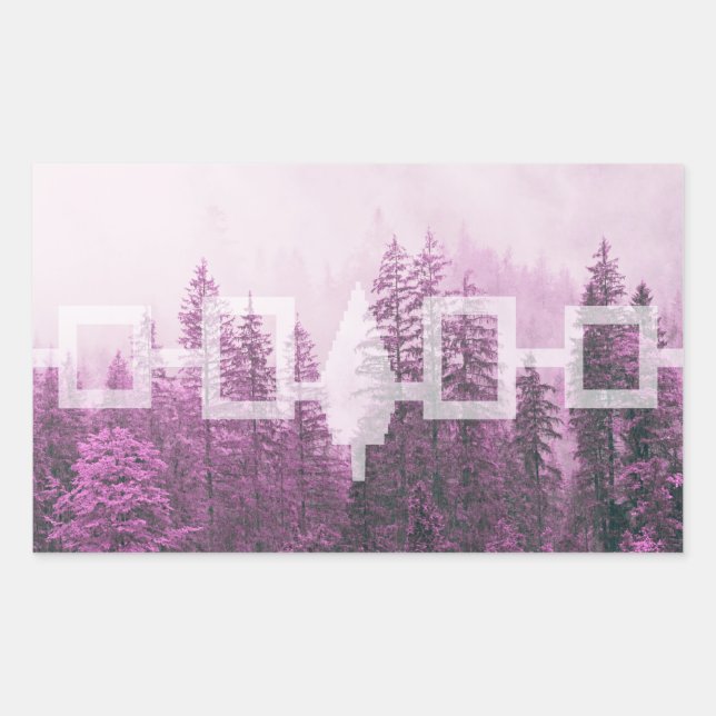 Sticker Rectangulaire Drapeau forestier bruyant de Haudenosaunee (Devant)