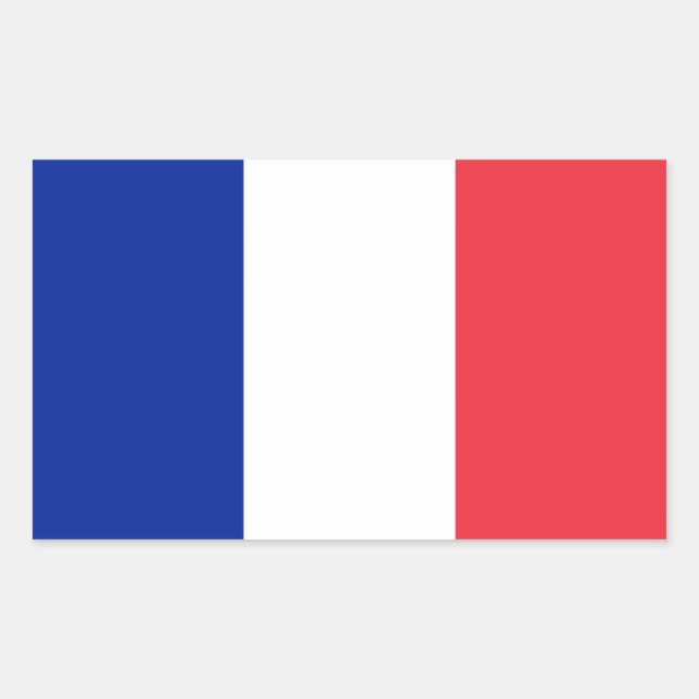Sticker Rectangulaire Drapeau France/Français (Devant)