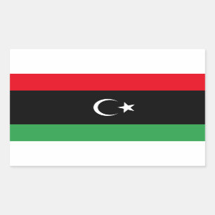 Sticker Rectangulaire Drapeau Free Libya