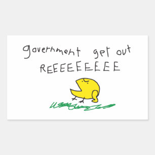 Sticker Rectangulaire Drapeau Gadsden Gouvernement dehors REE SNEKDROITE