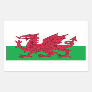 Sticker Rectangulaire Drapeau gallois - Royaume-Uni