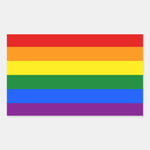 Sticker Rectangulaire Drapeau Gay pride arc-en-ciel LGBT