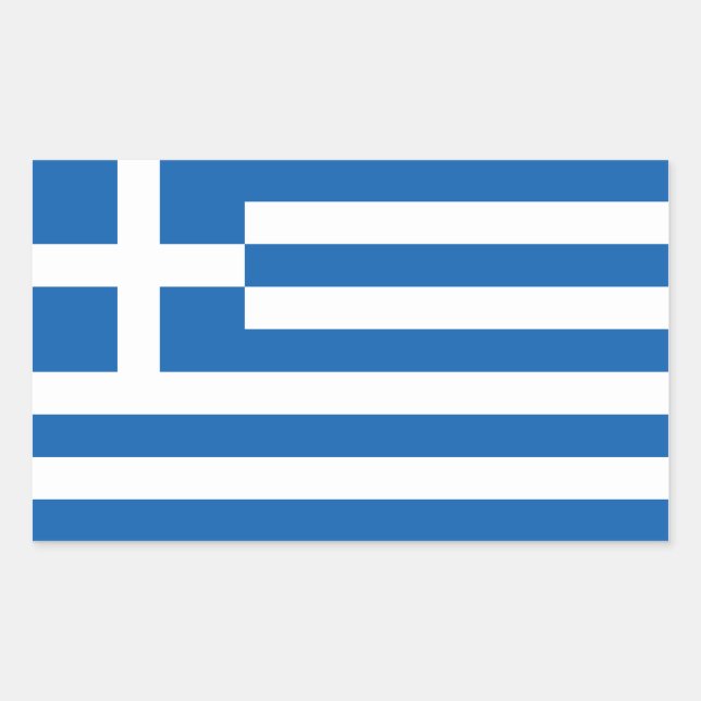 Sticker Rectangulaire Drapeau Grèce/Grèce (Devant)