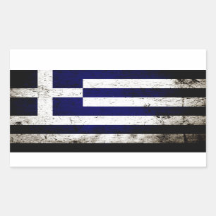 Sticker Rectangulaire Drapeau grunge noir de la Grèce