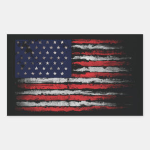 Sticker Rectangulaire Drapeau Grunge U.S.A