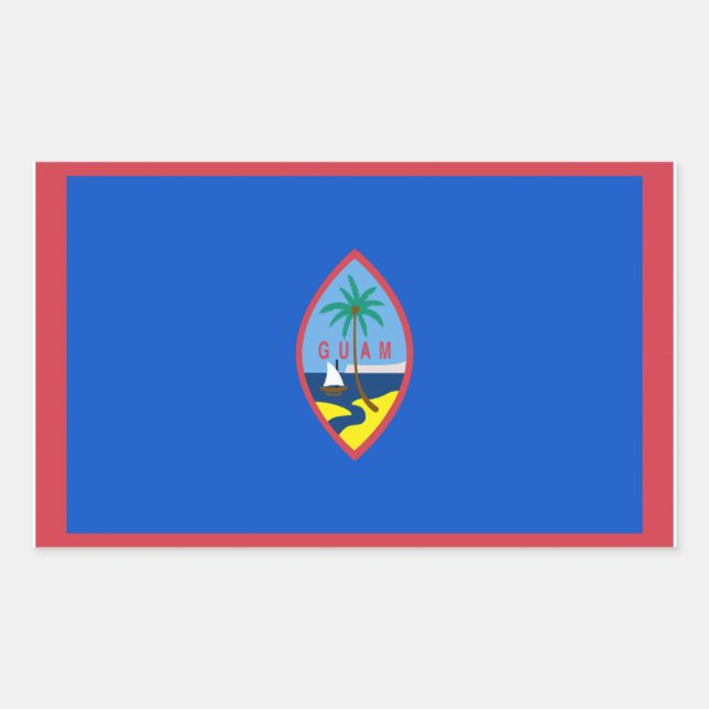 Sticker Rectangulaire Drapeau Guam (Devant)