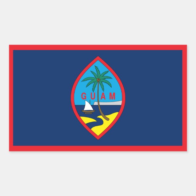 Sticker Rectangulaire Drapeau Guam (Devant)