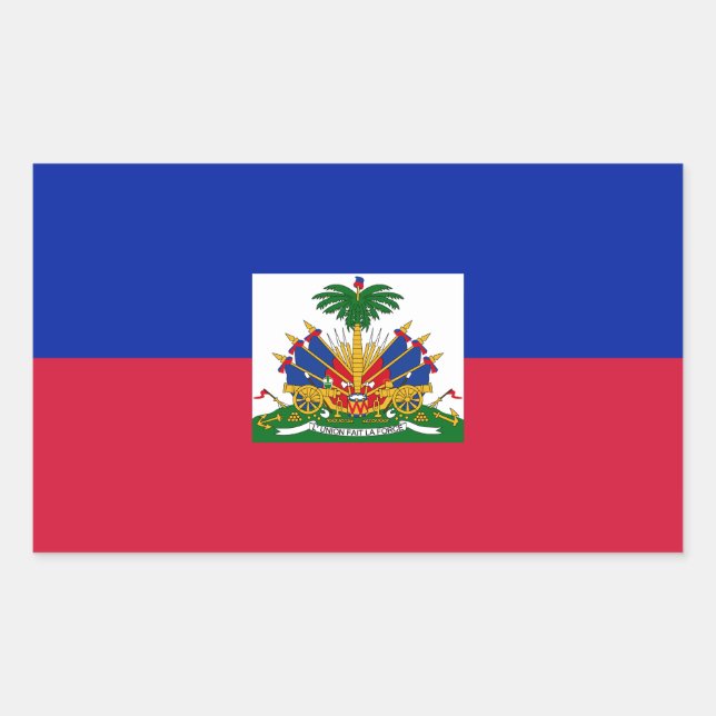 Sticker Rectangulaire Drapeau Haïti (Devant)