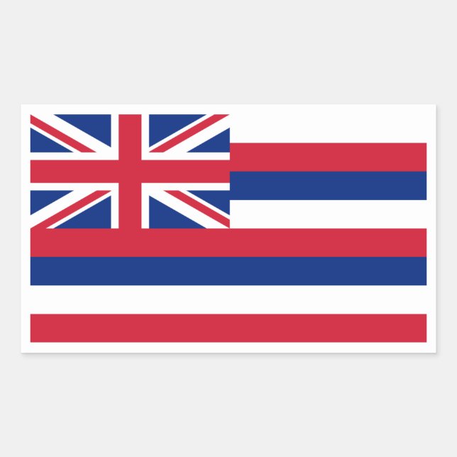 Sticker Rectangulaire Drapeau hawaïen, Drapeau d'Hawaï (Devant)