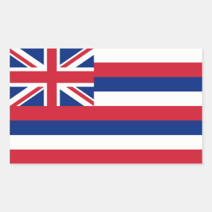 Sticker Rectangulaire Drapeau Hawaii/Hawaiian State Flag, États-Unis