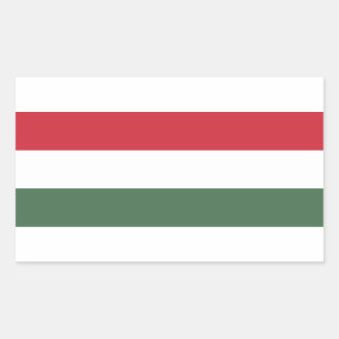 Sticker Rectangulaire Drapeau Hongrie