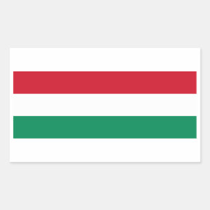 Sticker Rectangulaire Drapeau HU de la Hongrie