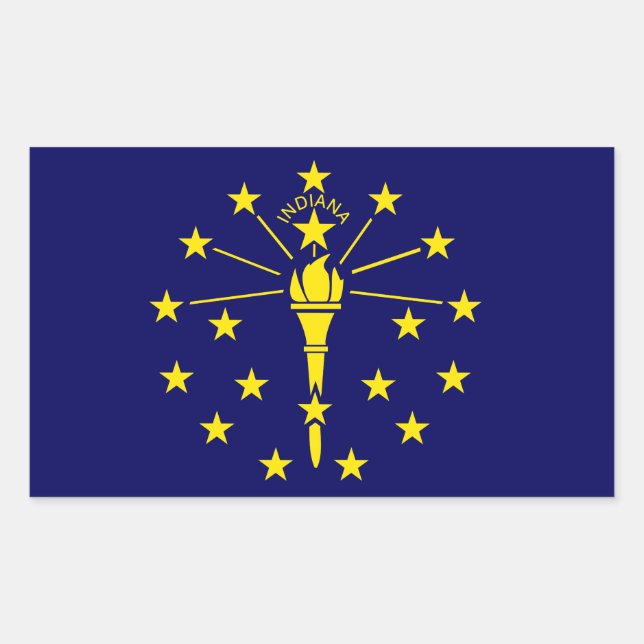 Sticker Rectangulaire Drapeau Indiana (Devant)