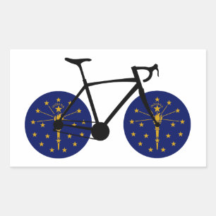 Sticker Rectangulaire Drapeau Indiana à vélo
