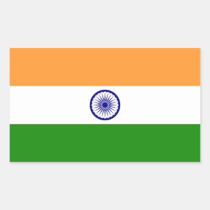 Sticker Rectangulaire Drapeau indien