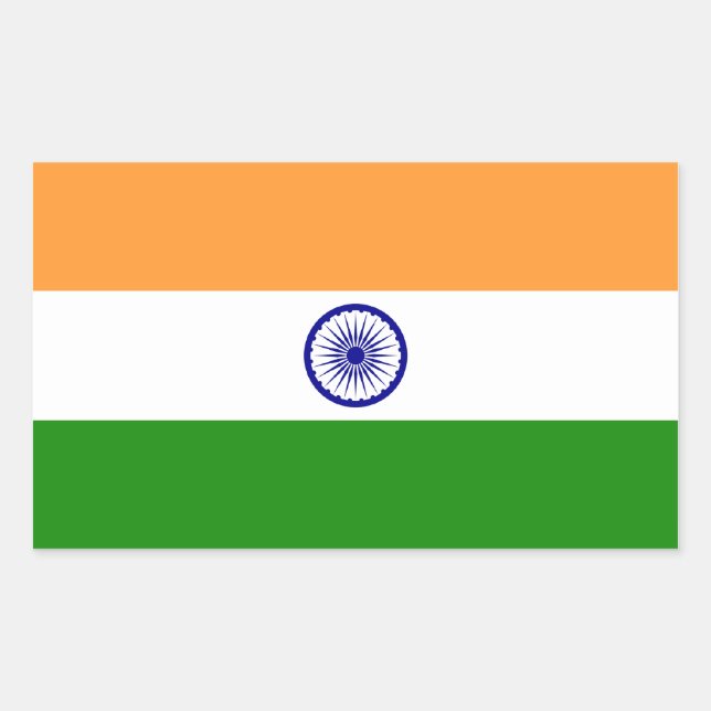 Sticker Rectangulaire Drapeau indien (Devant)
