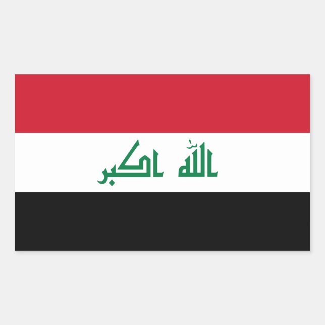 Sticker Rectangulaire Drapeau Irak/Irak. Irak (Devant)
