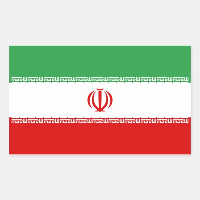 Sticker Rectangulaire Drapeau Iran/Iran/Iran (Devant)